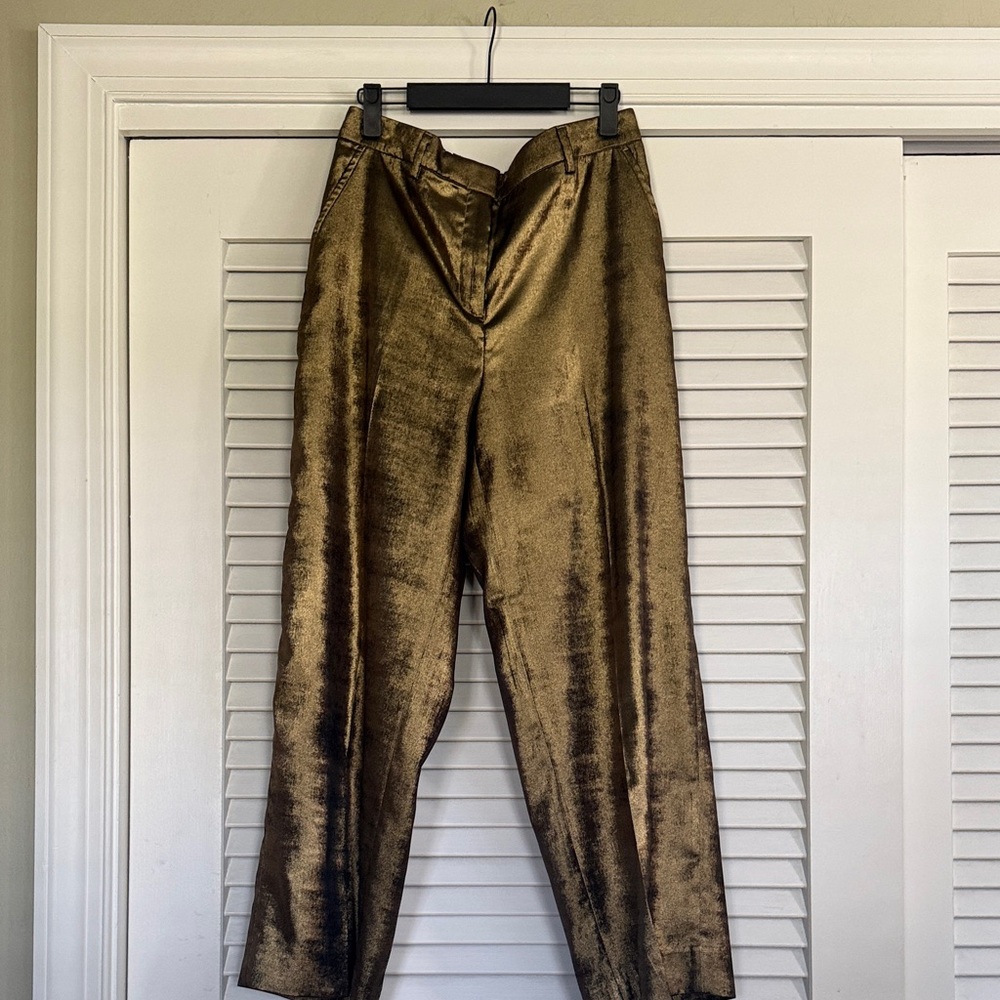BANANA REPUBLIC | metallic wide-leg pant